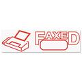 Consolidated Stamp Mfg Accustamp2 Shutter Stamp with Anti Bacteria- Red- FAXED- 1.63 x .5 35583